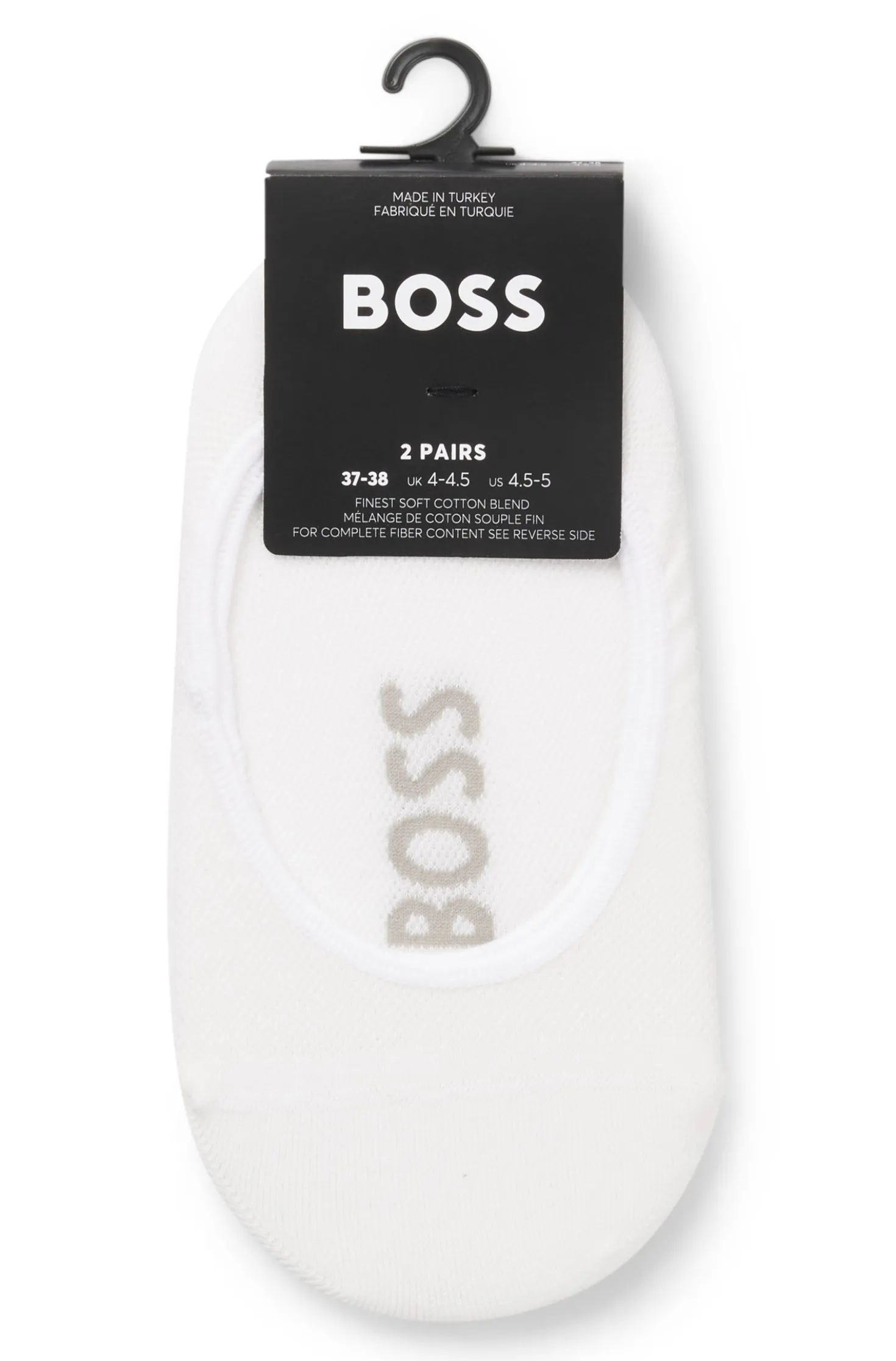Two-pack of invisible socks in cotton-blend piqué