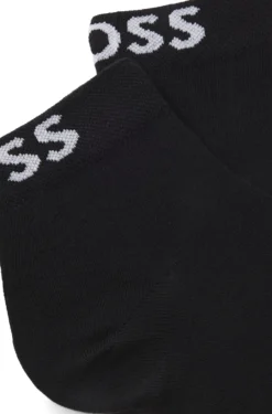 Two-pack of quarter-length socks with contrast logos