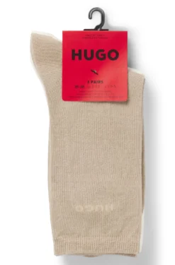 Two-pack of regular-length cotton-blend logo socks