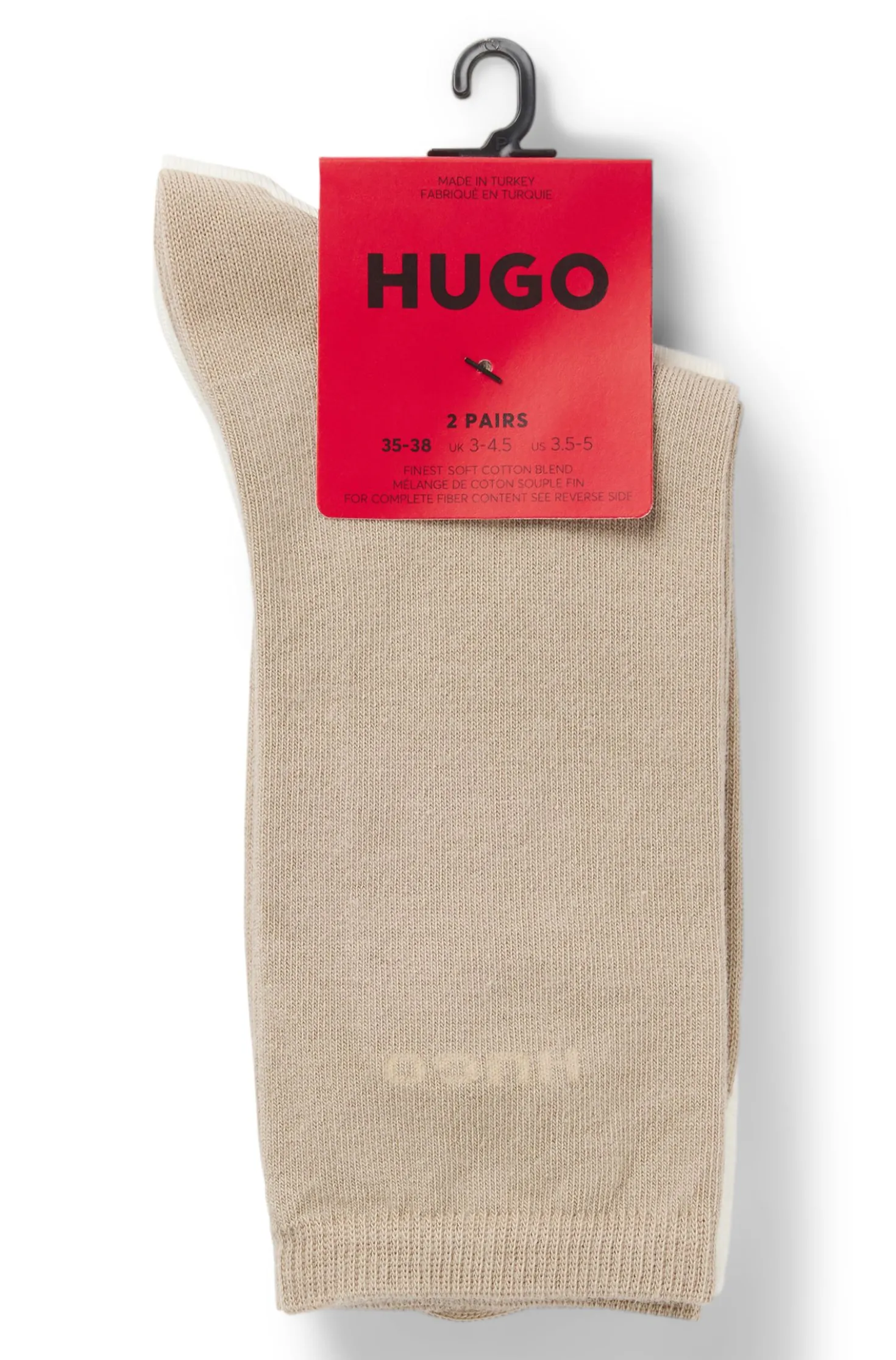 Two-pack of regular-length cotton-blend logo socks