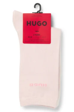 Two-pack of regular-length cotton-blend logo socks