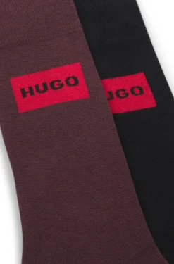 Two-pack of regular-length socks with logo labels