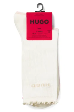 Two-pack of regular-length socks with lettuce cuff