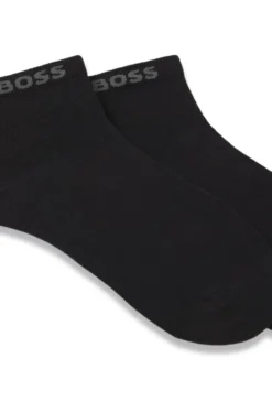 Two-pack of short socks with logo cuffs
