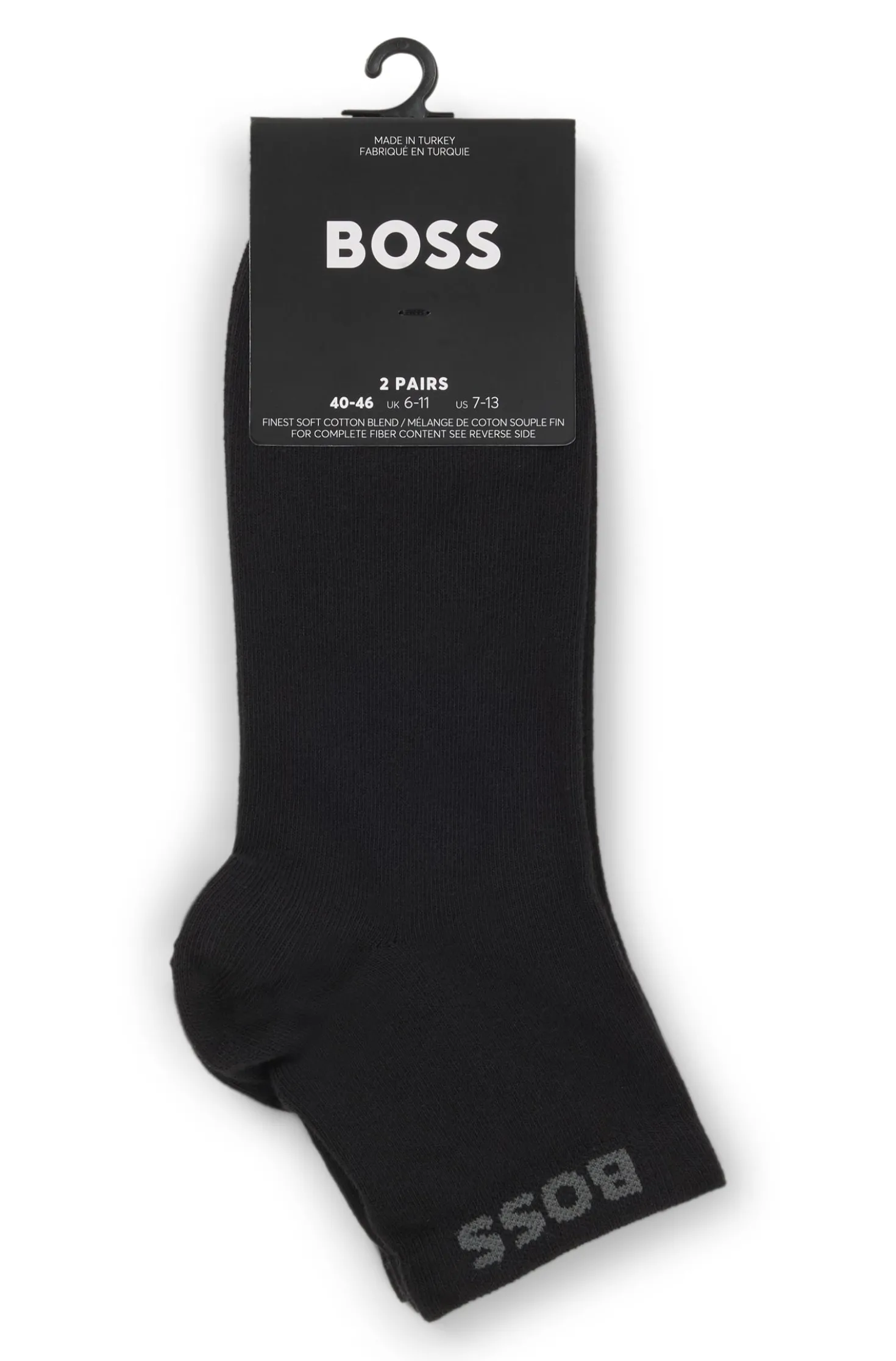 Two-pack of short socks with logo cuffs