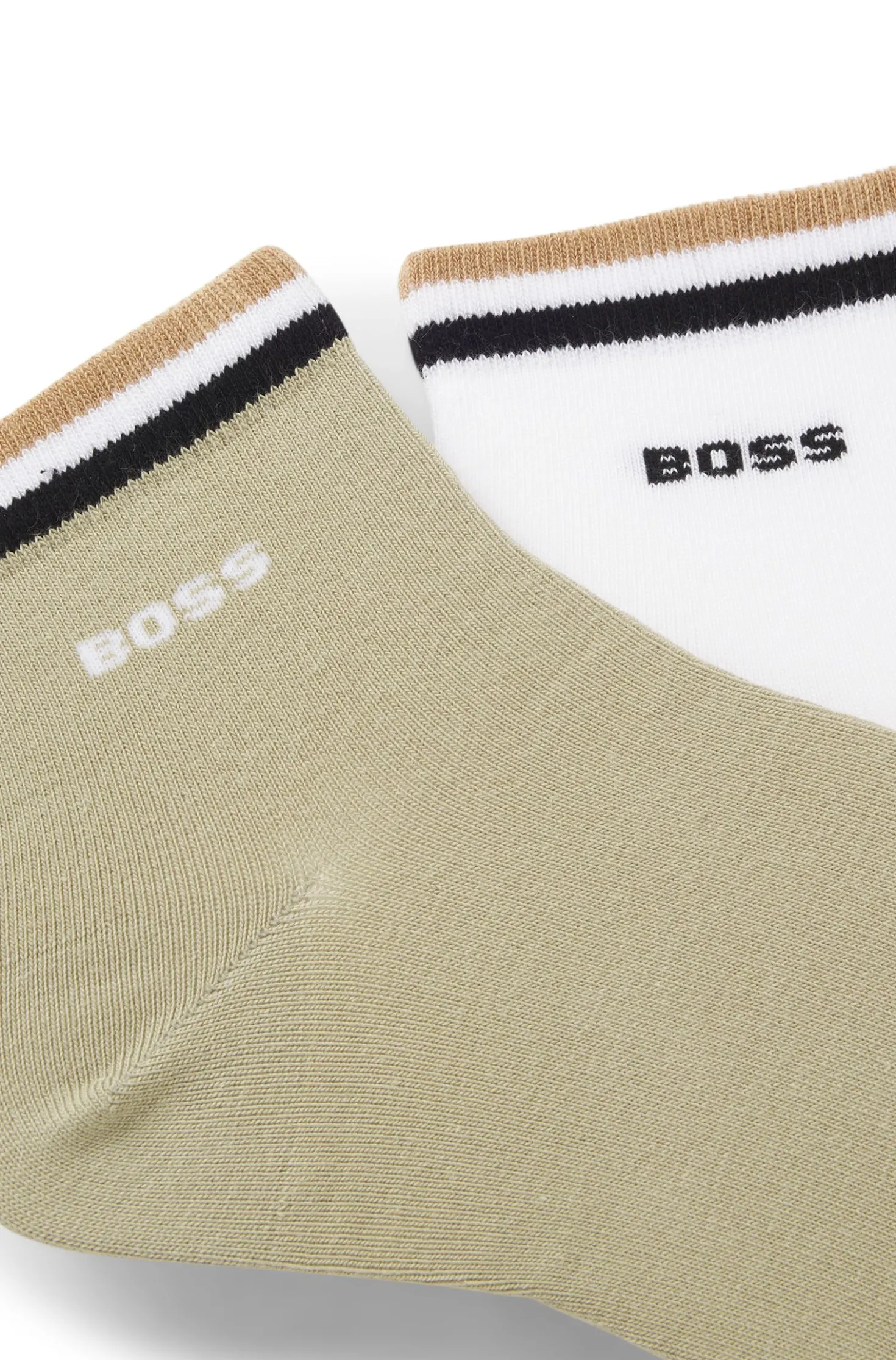 Two-pack of short socks with signature-stripe cuffs