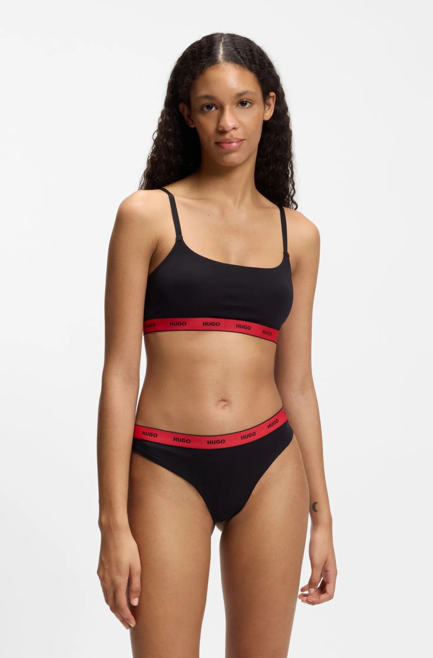 Two-pack of stretch-cotton bralettes