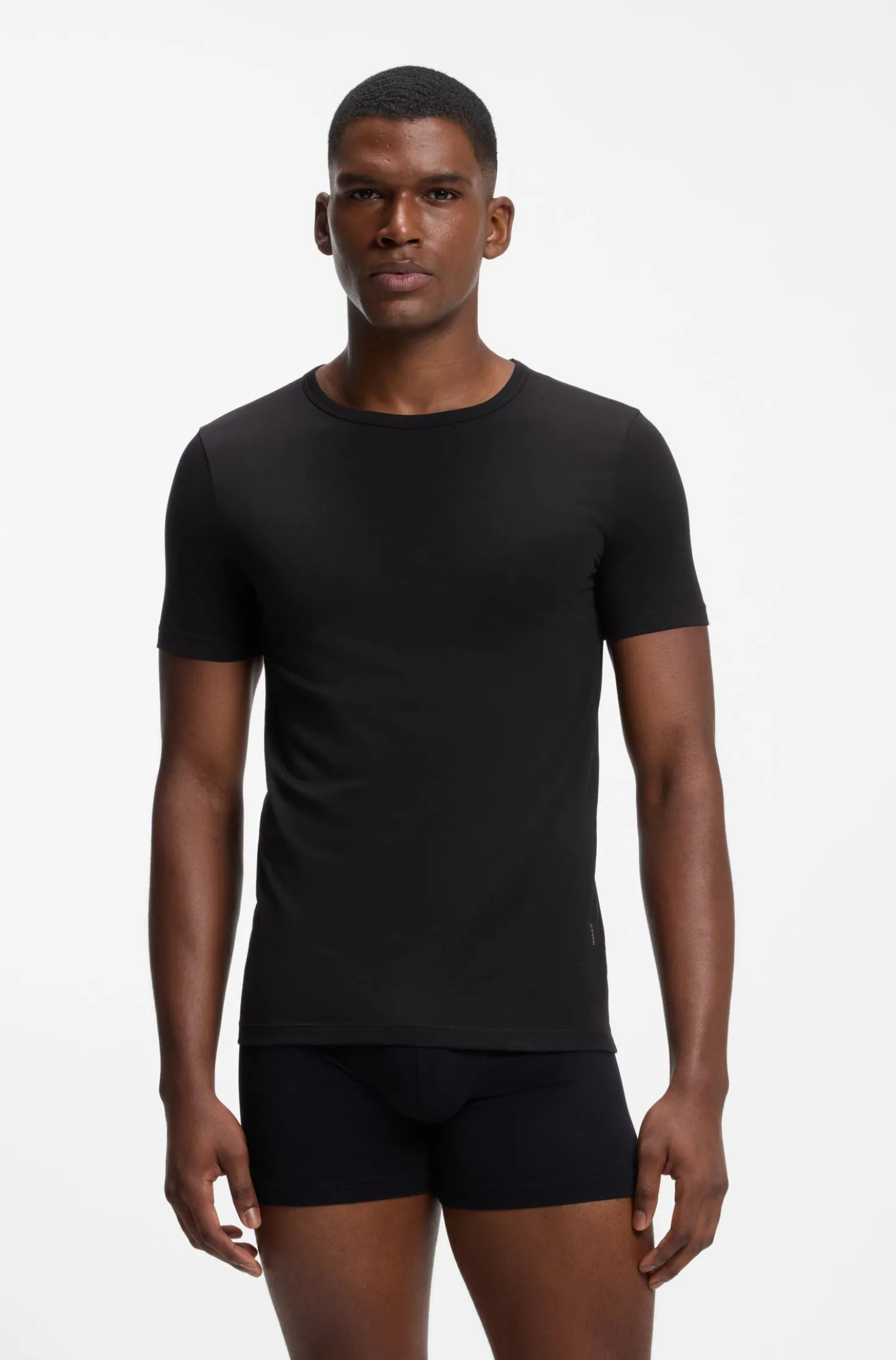 Two-pack of underwear T-shirts in stretch cotton