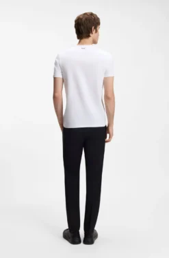 Two-pack of V-neck T-shirts in stretch cotton