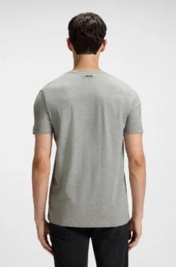 Two-pack of V-neck T-shirts in stretch cotton