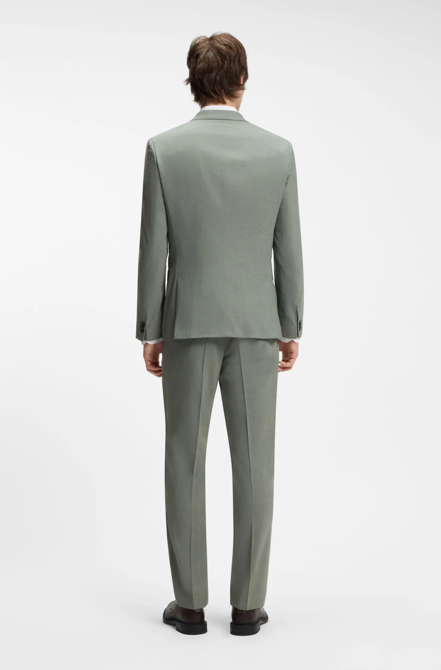 Two-piece extra-slim-fit suit in patterned fabric