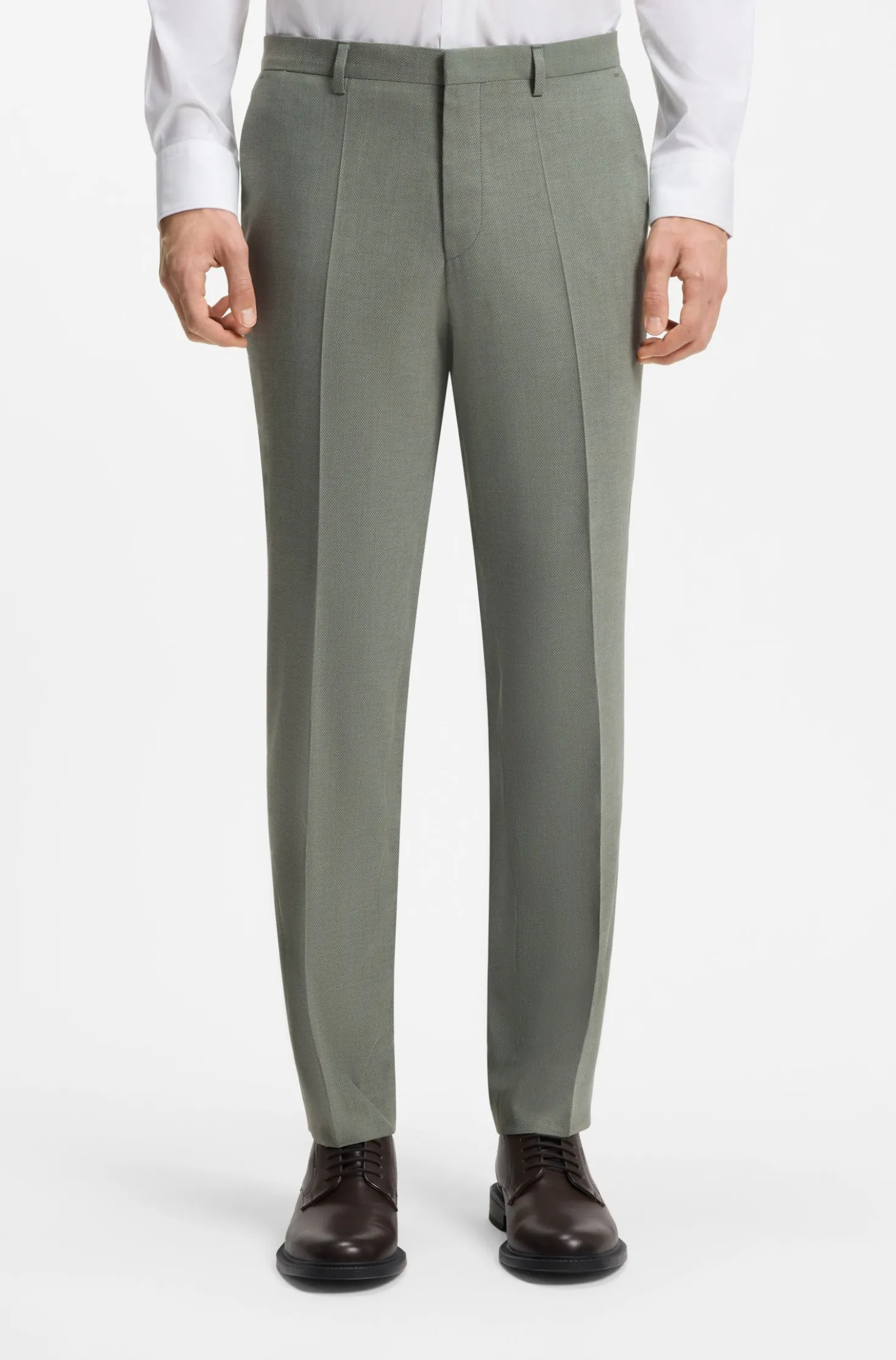 Two-piece extra-slim-fit suit in patterned fabric