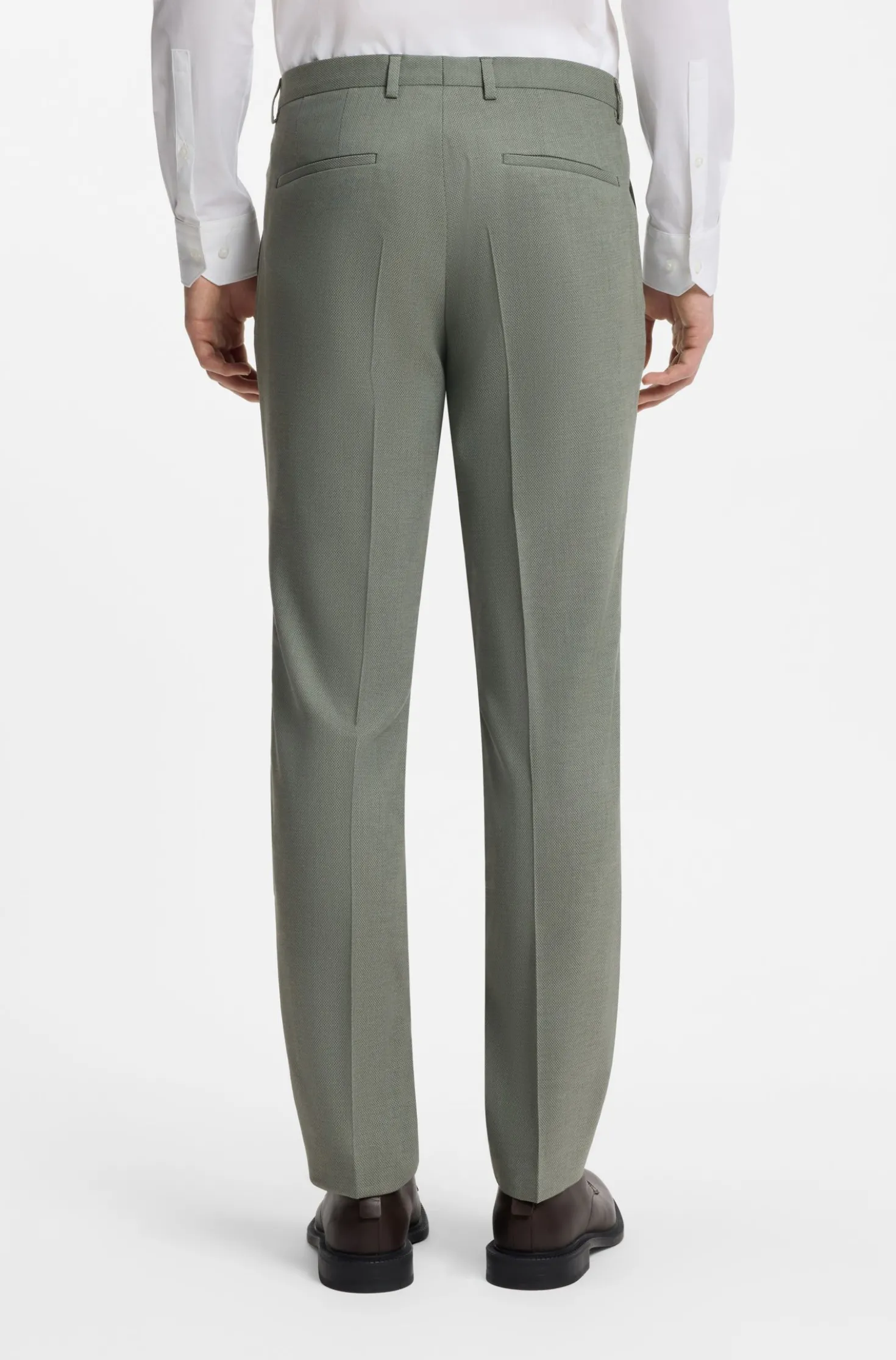 Two-piece extra-slim-fit suit in patterned fabric