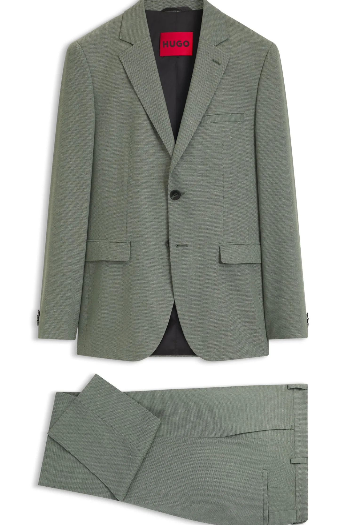 Two-piece extra-slim-fit suit in patterned fabric