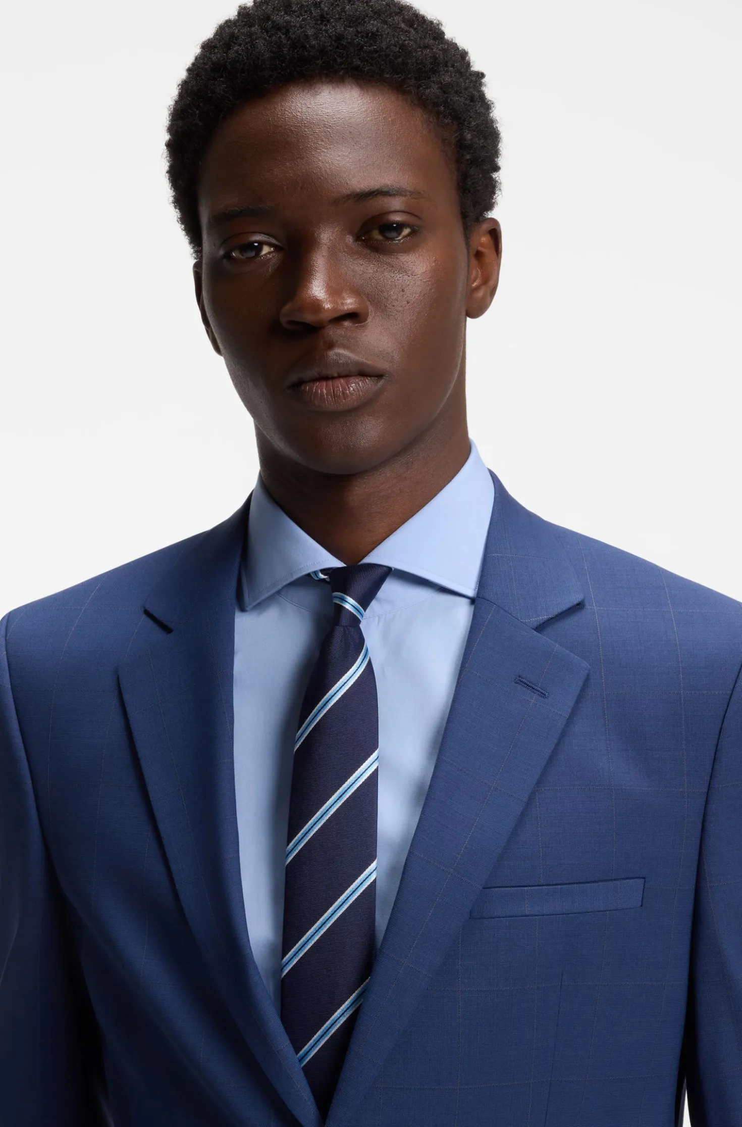 Two-piece extra-slim-fit suit in checked twill