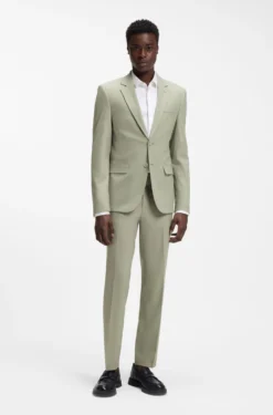 Two-piece extra-slim-fit suit in wool-blend poplin