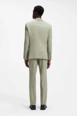 Two-piece extra-slim-fit suit in wool-blend poplin