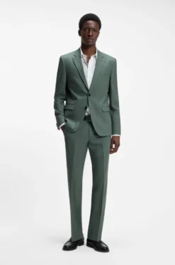 Two-piece extra-slim-fit suit in wool-blend poplin