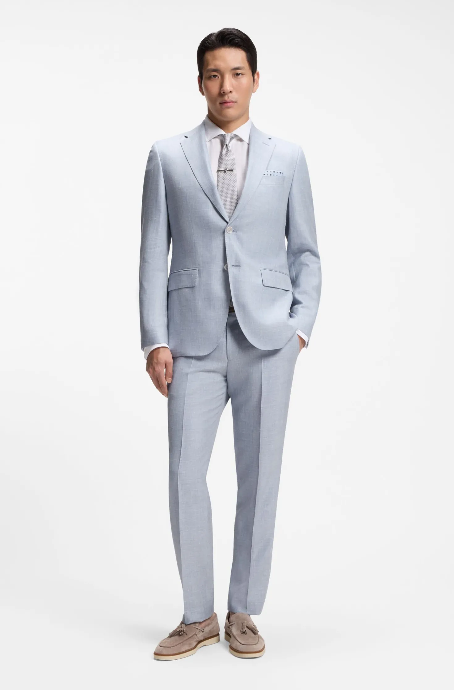 Two-piece regular-fit suit in checked fabric