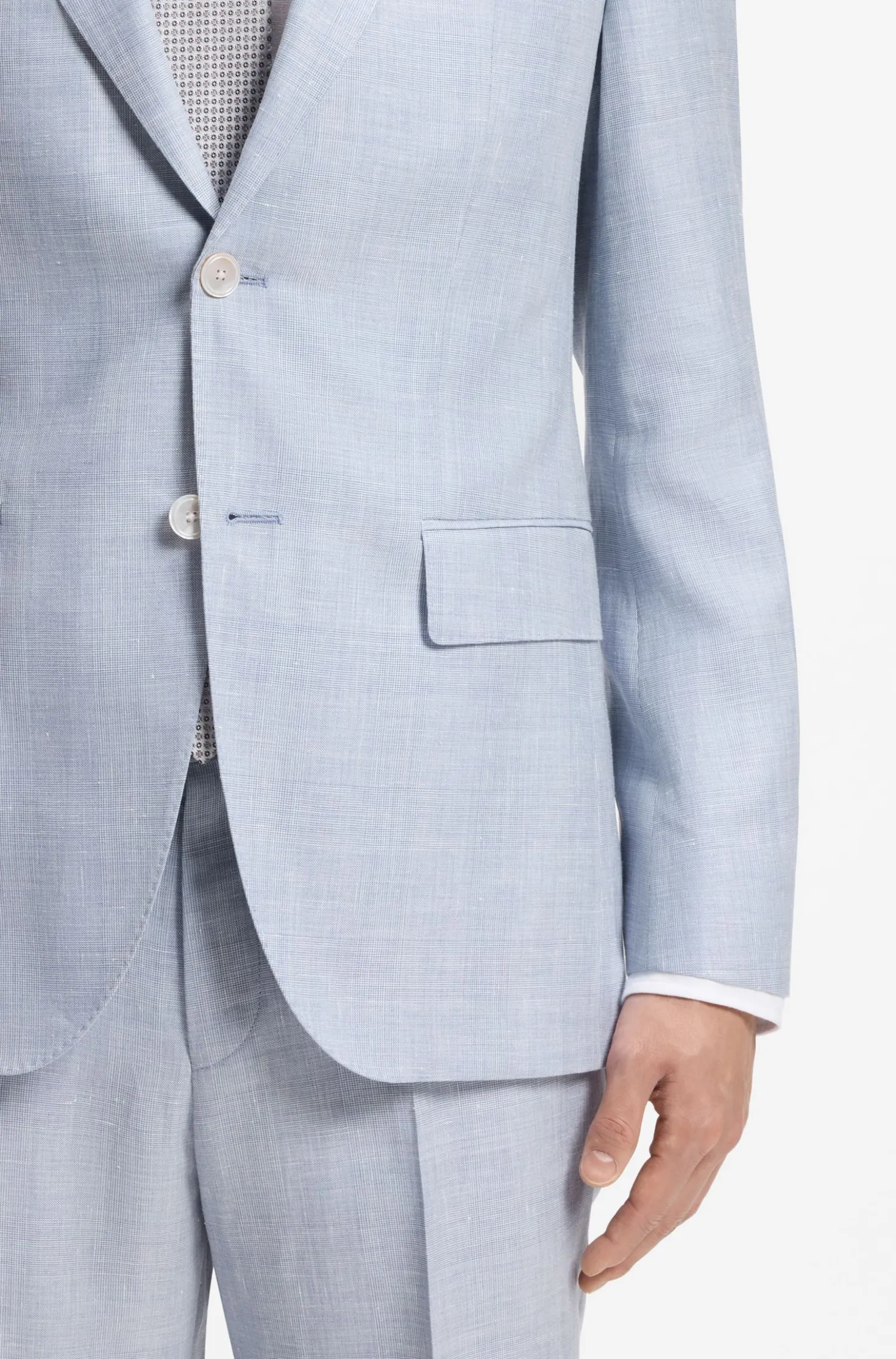 Two-piece regular-fit suit in checked fabric