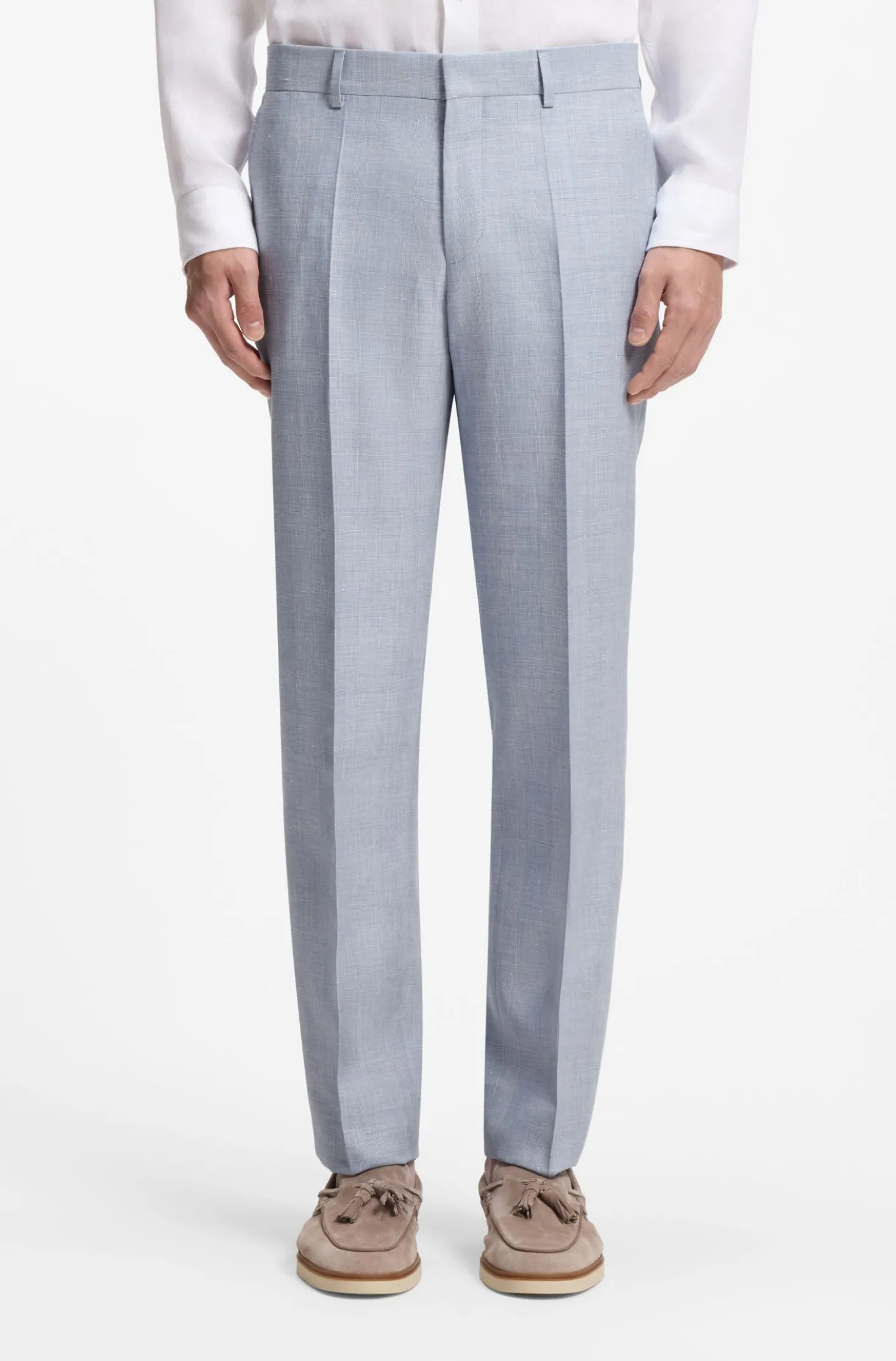 Two-piece regular-fit suit in checked fabric