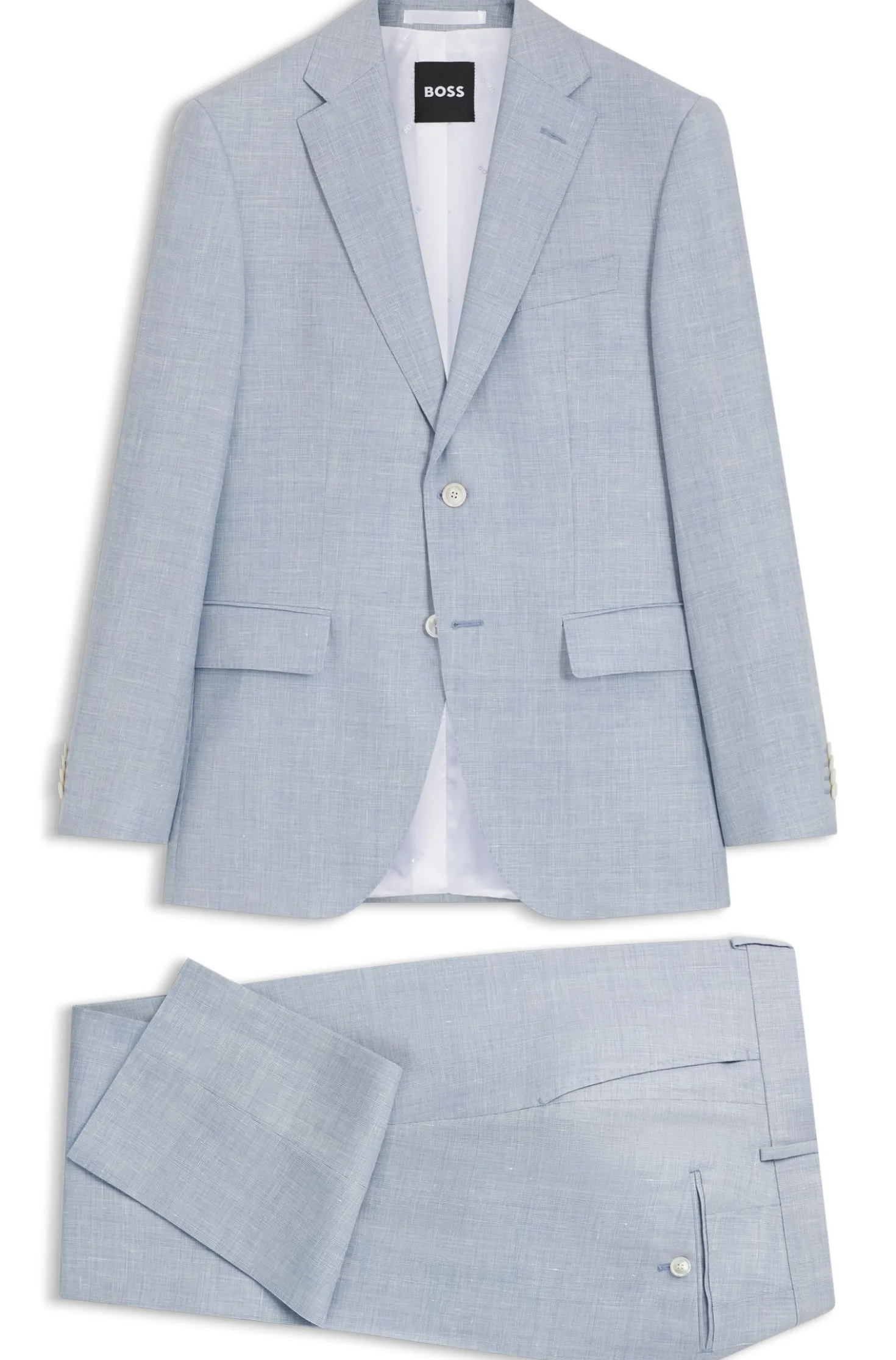 Two-piece regular-fit suit in checked fabric