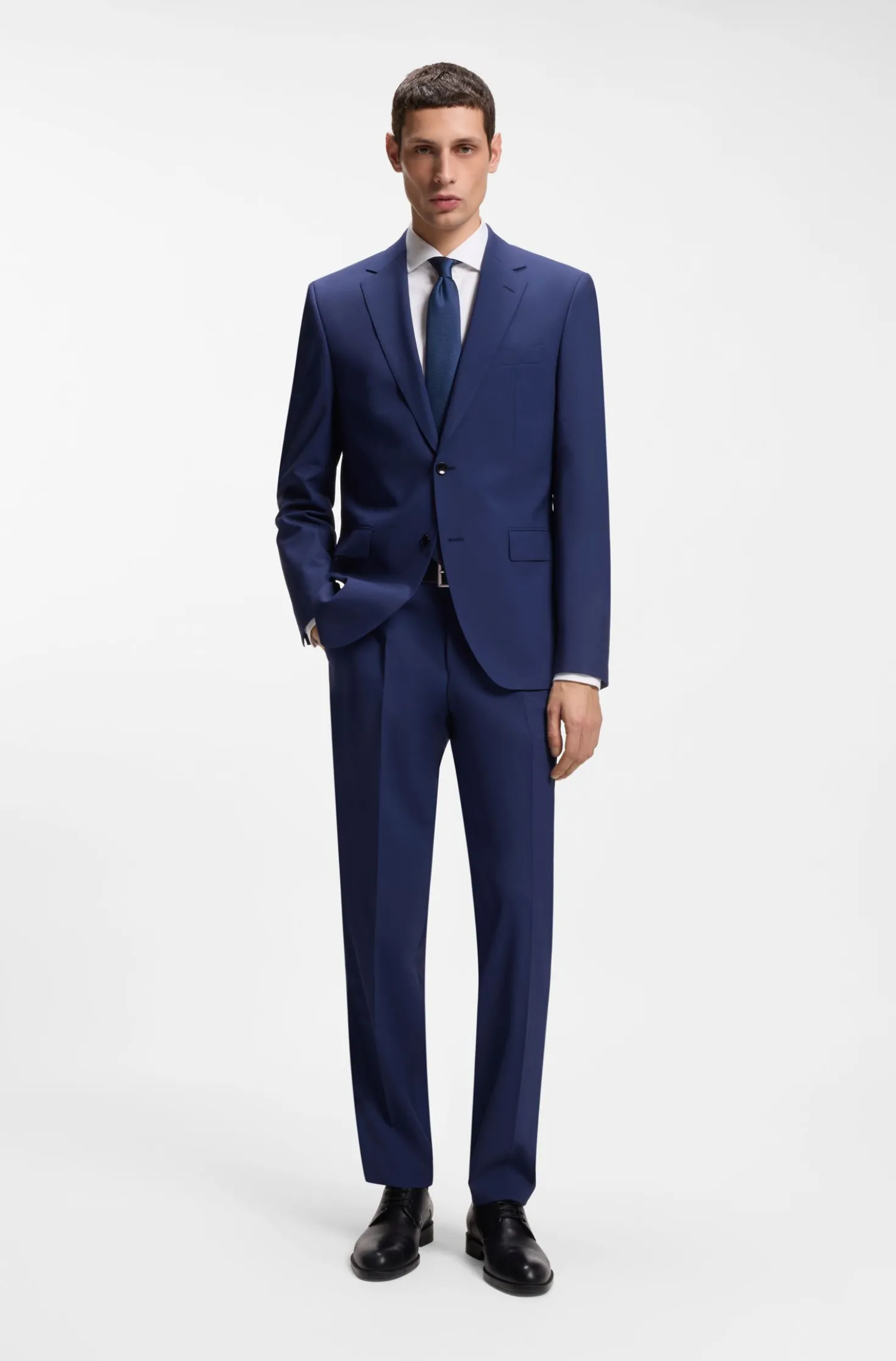 Two-piece regular-fit suit in stretch wool