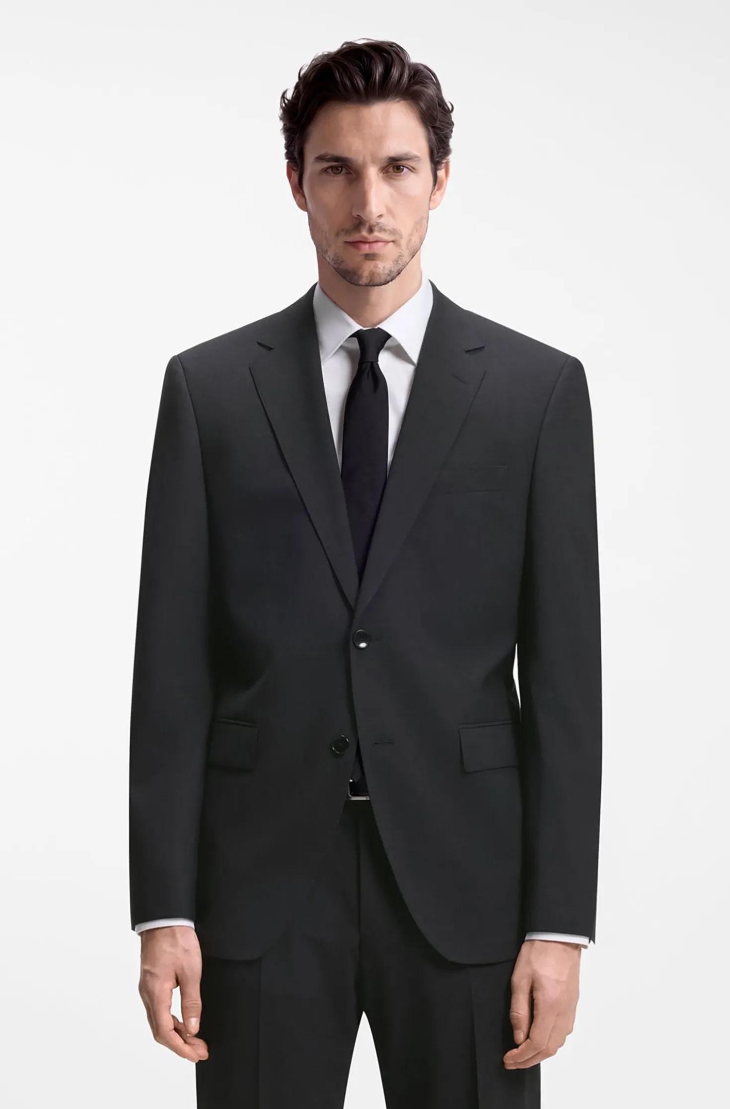 Two-piece regular-fit suit in stretch wool