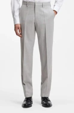 Two-piece regular-fit suit in striped virgin wool