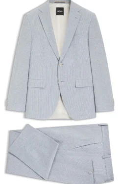 Two-piece regular-fit suit in stretch bouclé