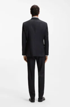 Two-piece regular-fit suit in striped virgin wool