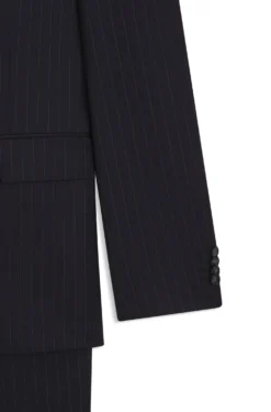 Two-piece regular-fit suit in striped virgin wool