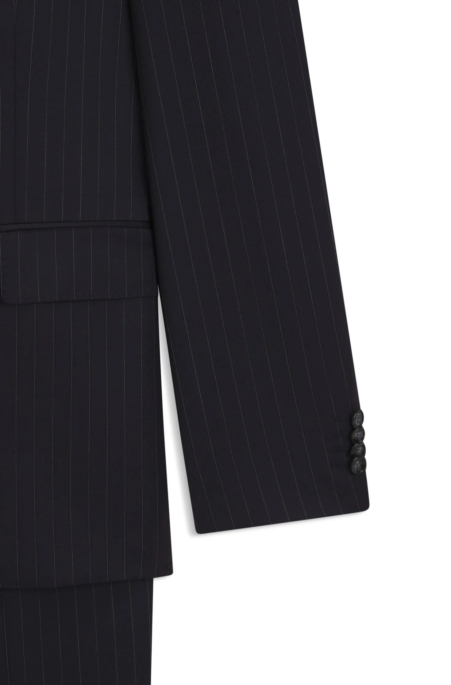 Two-piece regular-fit suit in striped virgin wool