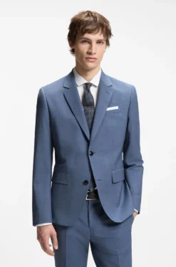 Two-piece slim-fit suit in a wool blend