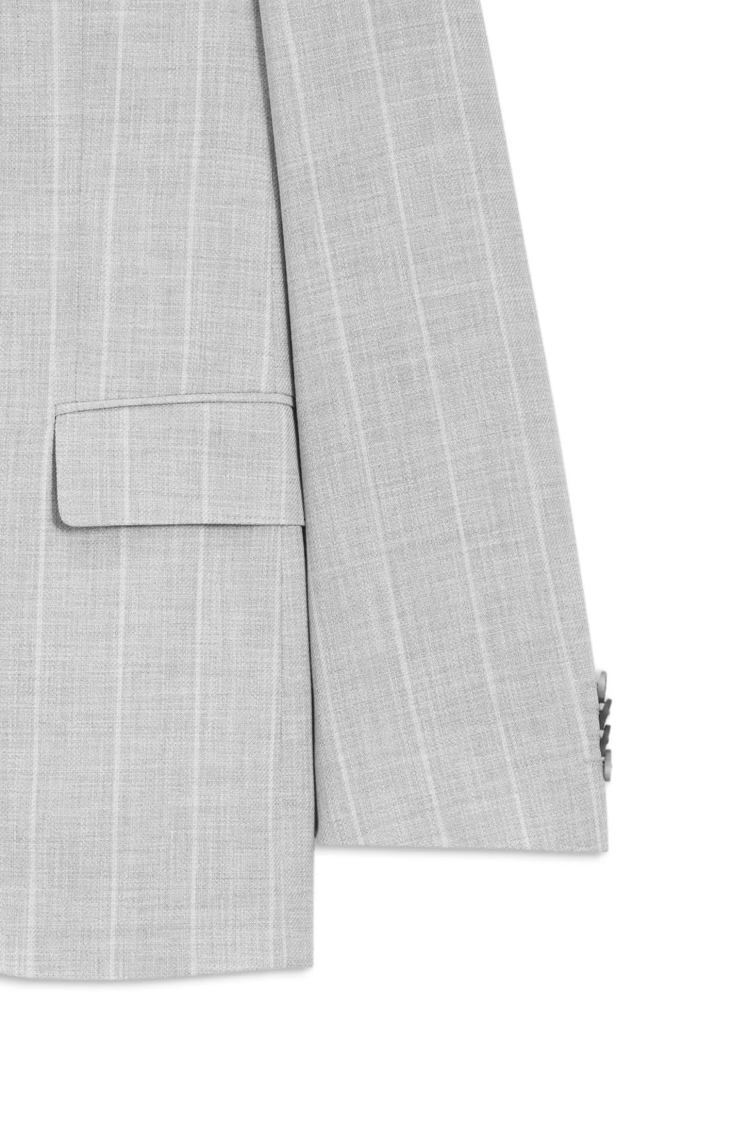 Two-piece slim-fit suit in cotton and virgin wool