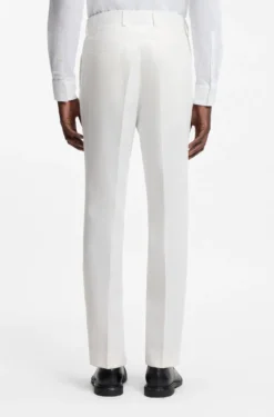 Two-piece slim-fit suit in cotton and linen