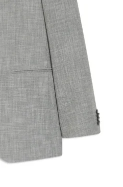 Two-piece slim-fit suit in cotton and virgin wool