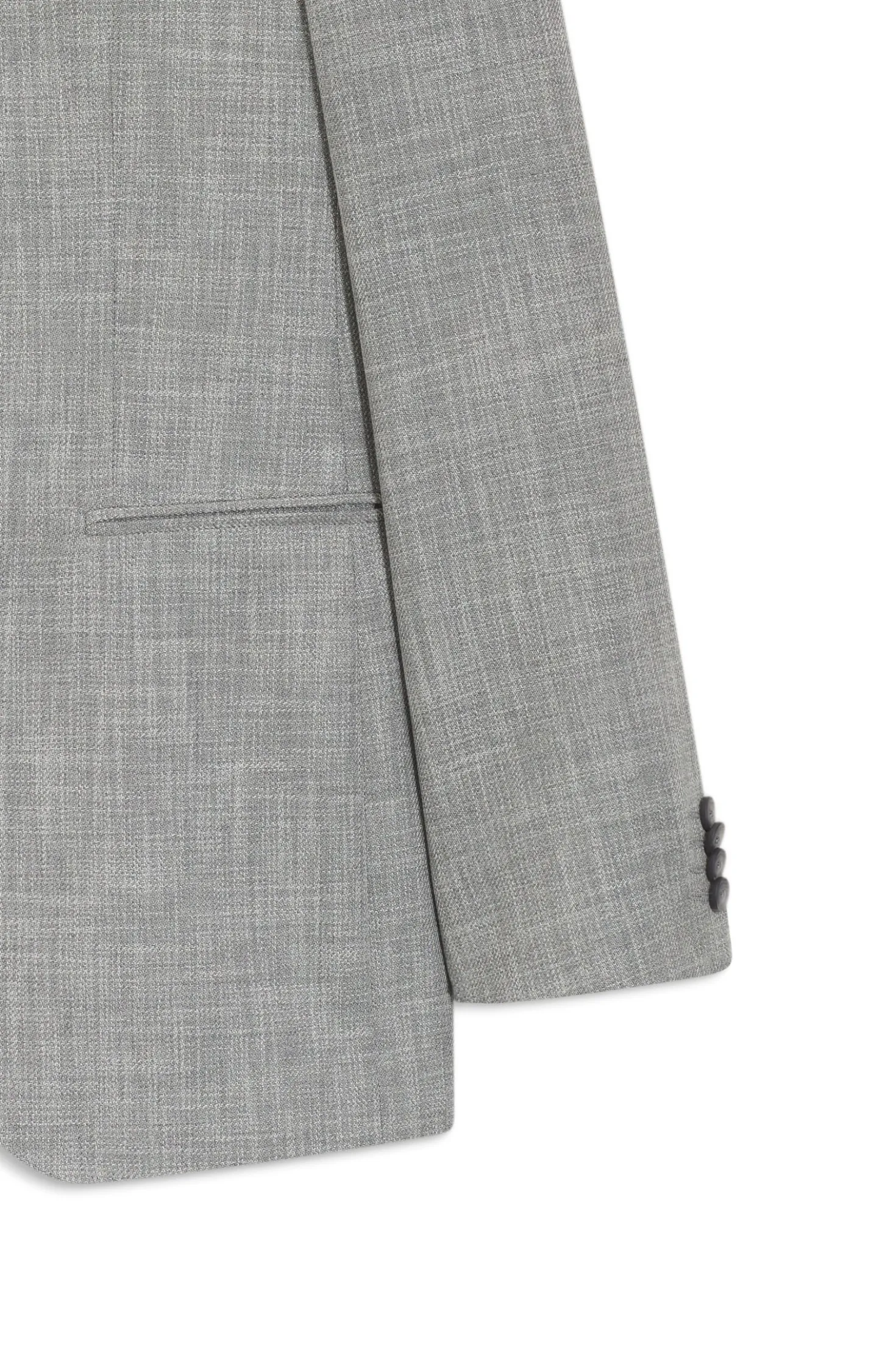 Two-piece slim-fit suit in cotton and virgin wool