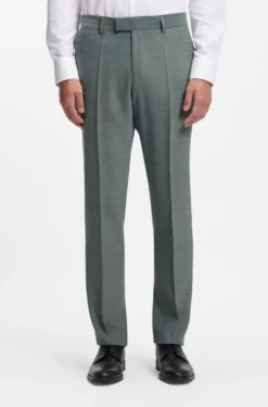 Two-piece slim-fit suit in micro-patterned stretch cloth