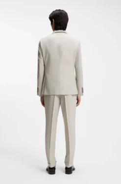 Two-piece slim-fit suit in patterned virgin wool