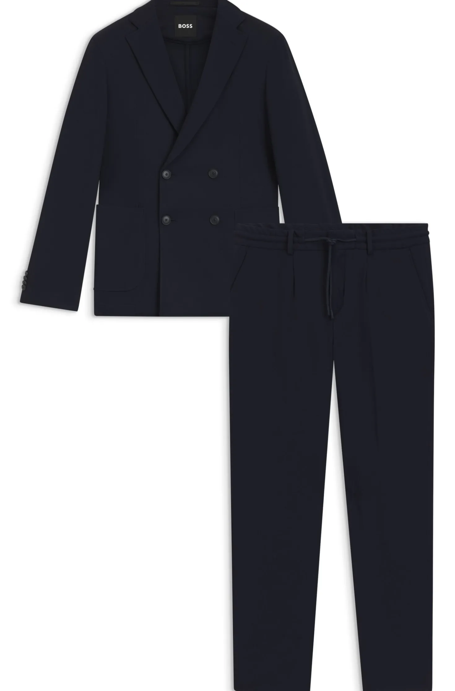 Two-piece slim-fit suit in performance-stretch fabric