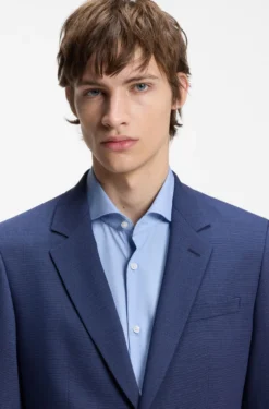 Two-piece slim-fit suit in performance-stretch twill
