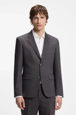 Two-piece slim-fit suit in performance-stretch twill