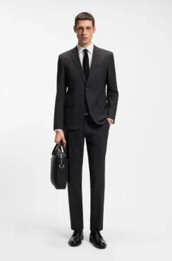Two-piece slim-fit suit in stretch wool