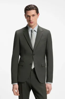 Two-piece slim-fit suit in stretch virgin wool