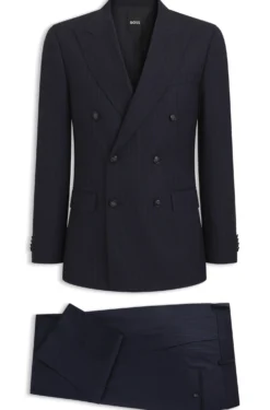 Two-piece slim-fit suit in striped stretch wool