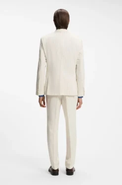 Two-piece slim-fit suit in striped fabric