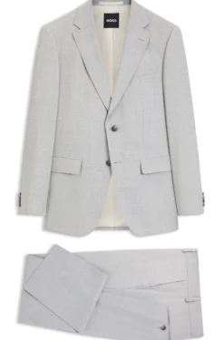 Two-piece slim-fit suit in virgin wool