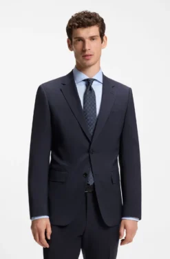Two-piece slim-fit suit in virgin wool
