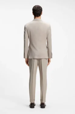 Two-piece slim-fit suit in wool and silk
